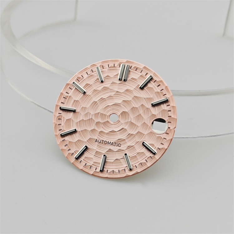 28.5mm NH35 Dial Rose/gold/silver Studded Green Luminous for NH35/NH36 Movements