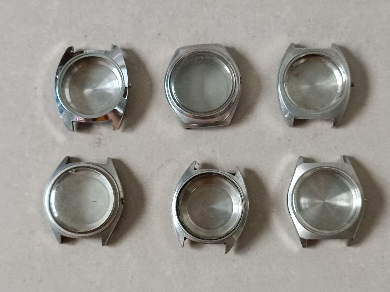 LOT OF 6 JAPANESE AUTOMATIC CITIZEN & SEIKO CASES FOR PROJECT / REPLACEMENT