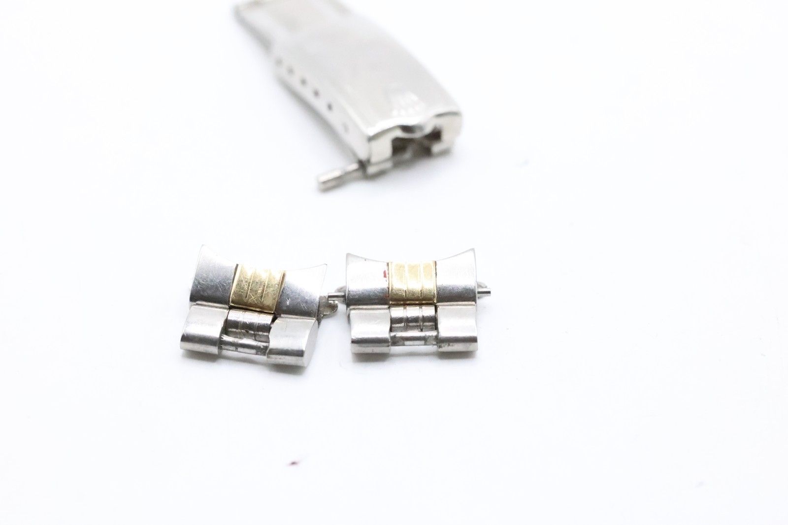 Vintage Rolex 13mm Two-Tone Oyster Bracelet Clasp End Link Parts Used #910