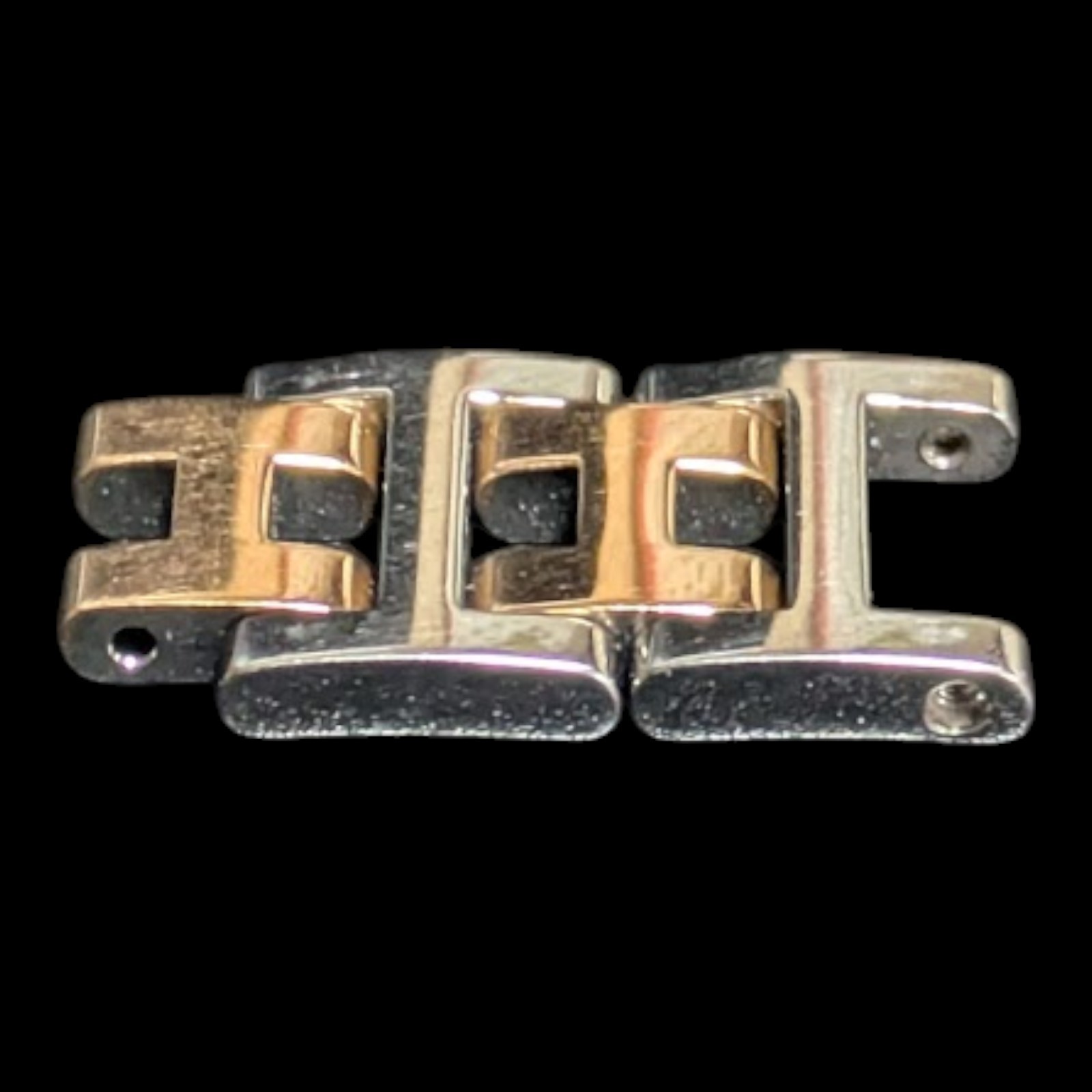 HERMES Clipper Watch Parts Bracelet 2 Link (12mm) Genuine Swiss Made Gold Silver