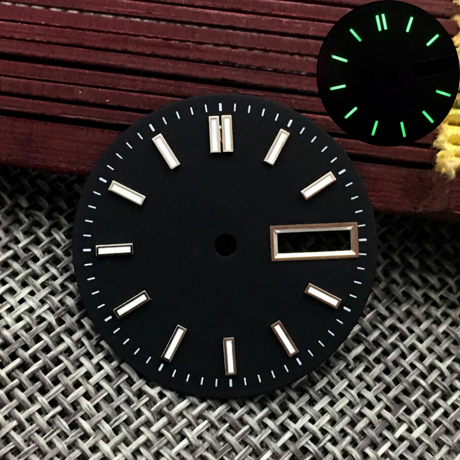 28.5mm NH36 Dial with Studs Sky Blue White Black Green Lume for NH36 Movement