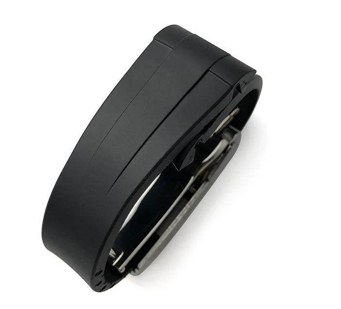 New 20mm/ 21mm/ 22mm Black Silicone Rubber Watch Strap Band for Rolex Oyster