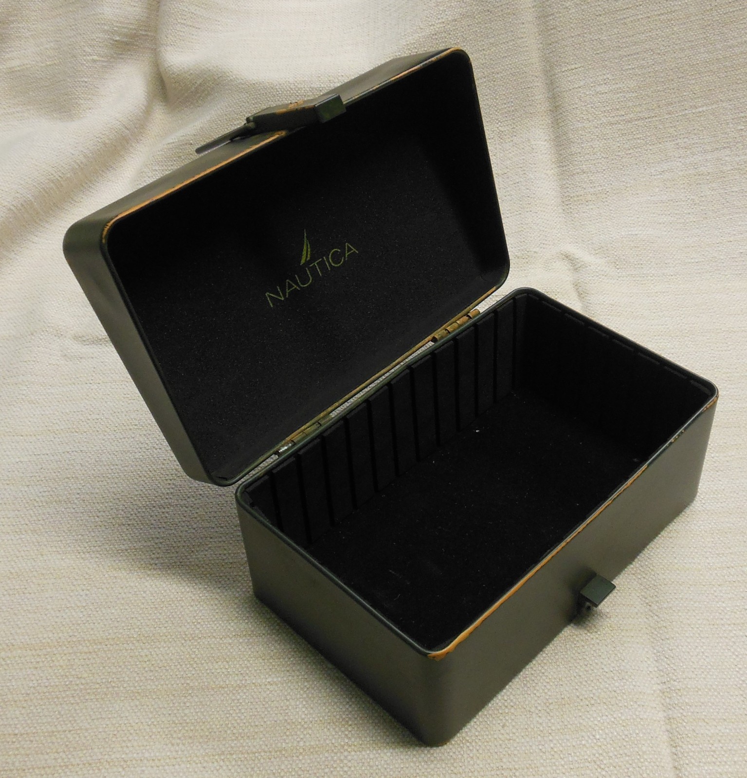 Vintage NAUTICA Watch Box – Painted Metal – 1990s