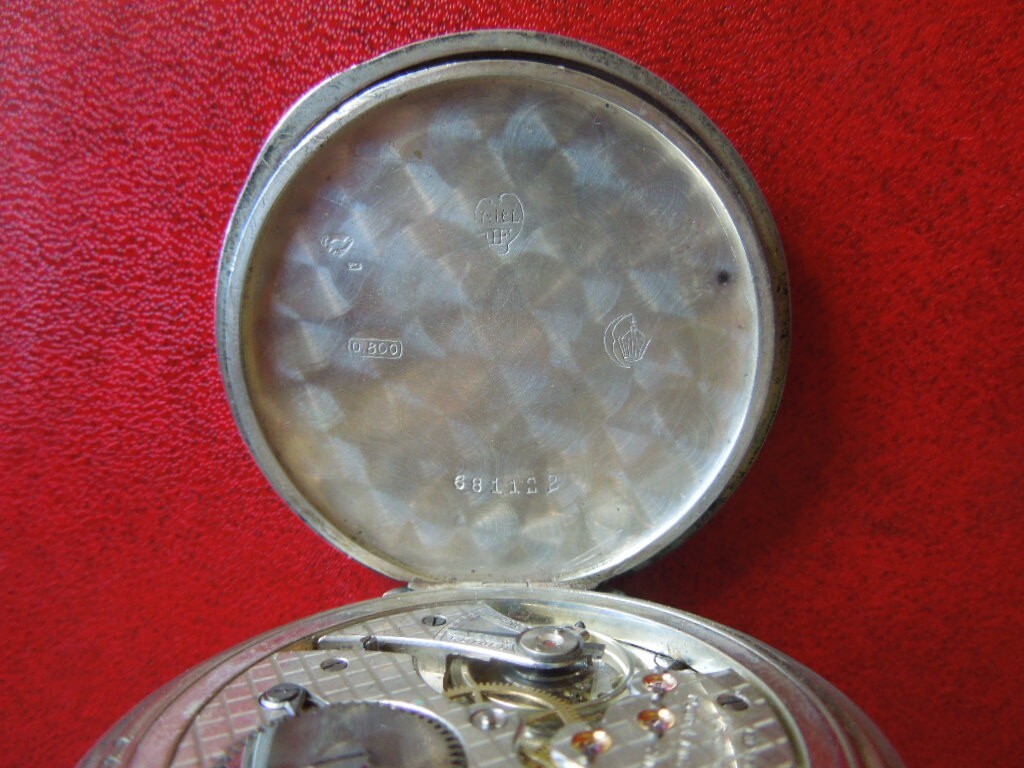 J4939 POCKET WATCH MOVADO NIELLO HORSES FULL HUNTER HUGUENIN FR. SEE DESCR