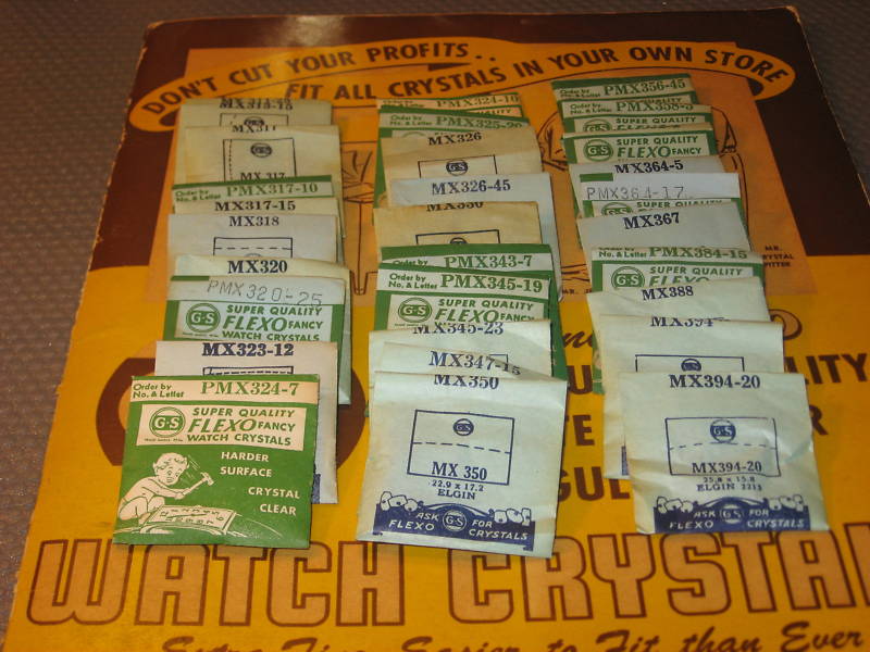 NOS Watch Crystal- Various Sizes For Elgin Watches
