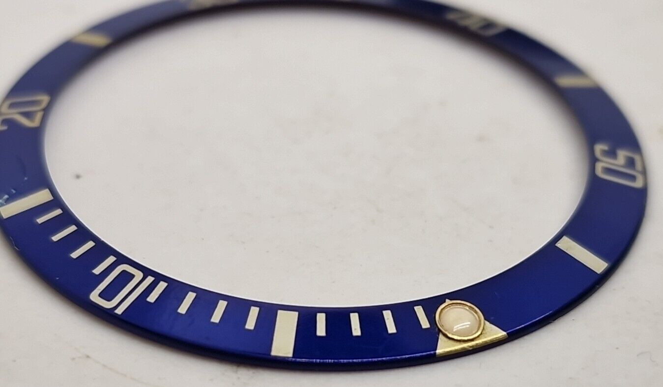 Rolex 315-16808-182 Blue Bezel Insert 16613 16618 16803 16808 Vintage Fat Font