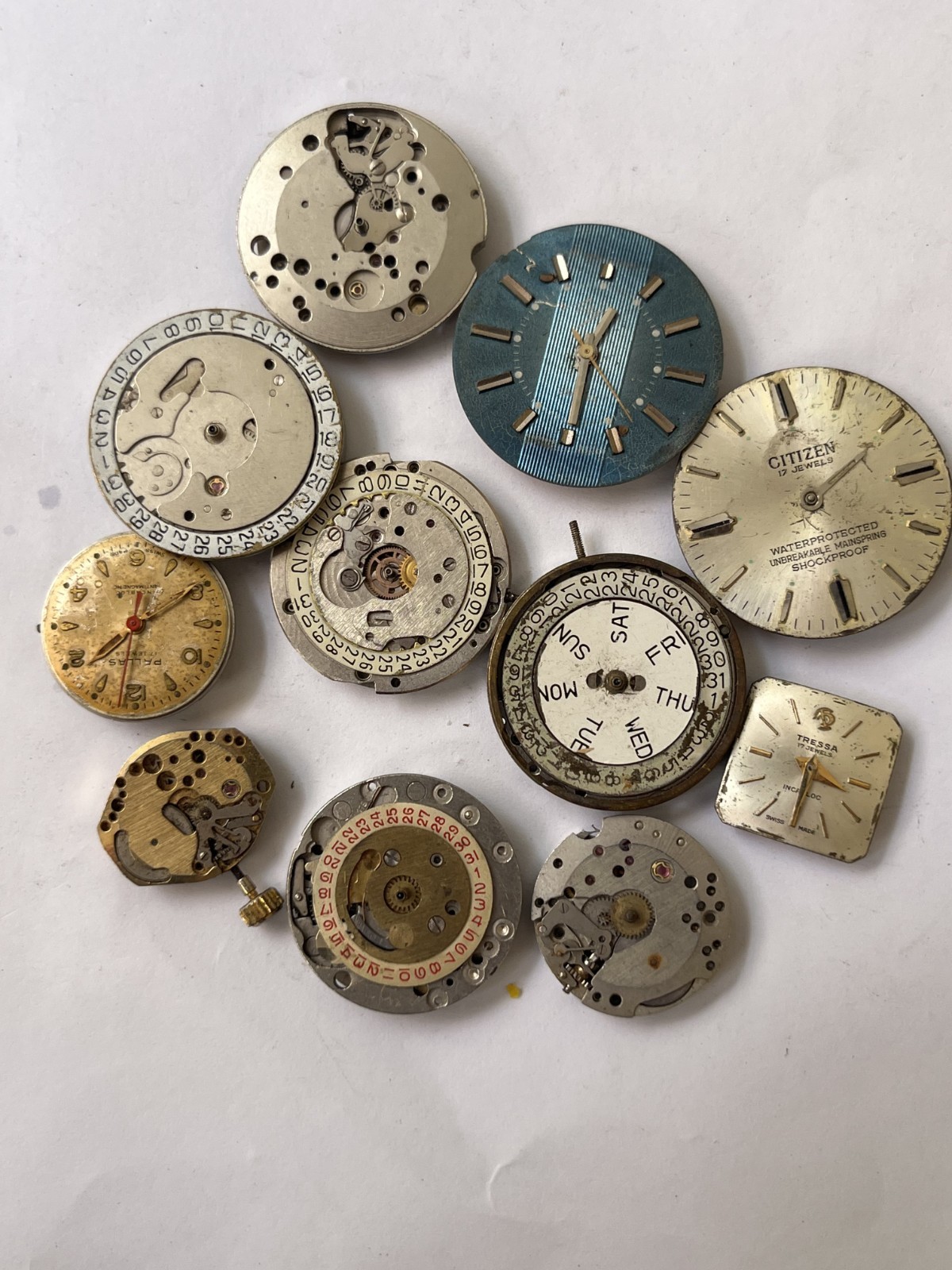 56x Swiss Watch Movements Lot AS FHF Ladies Gents Mixed Parts Repair Untested