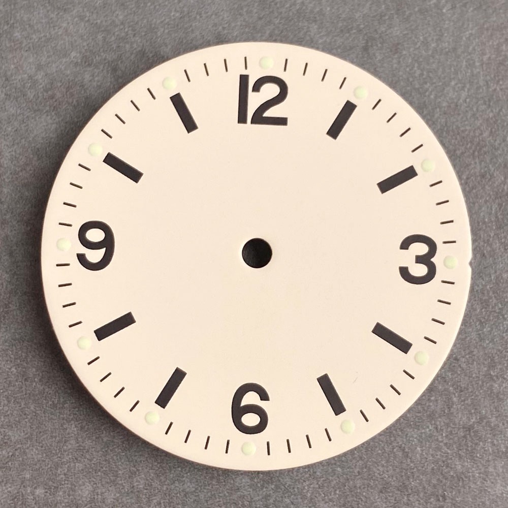 Luminous 29mm Beige/Black Pilot Watch Dial Fit NH35 ETA2824 PT5000 Miyota8215