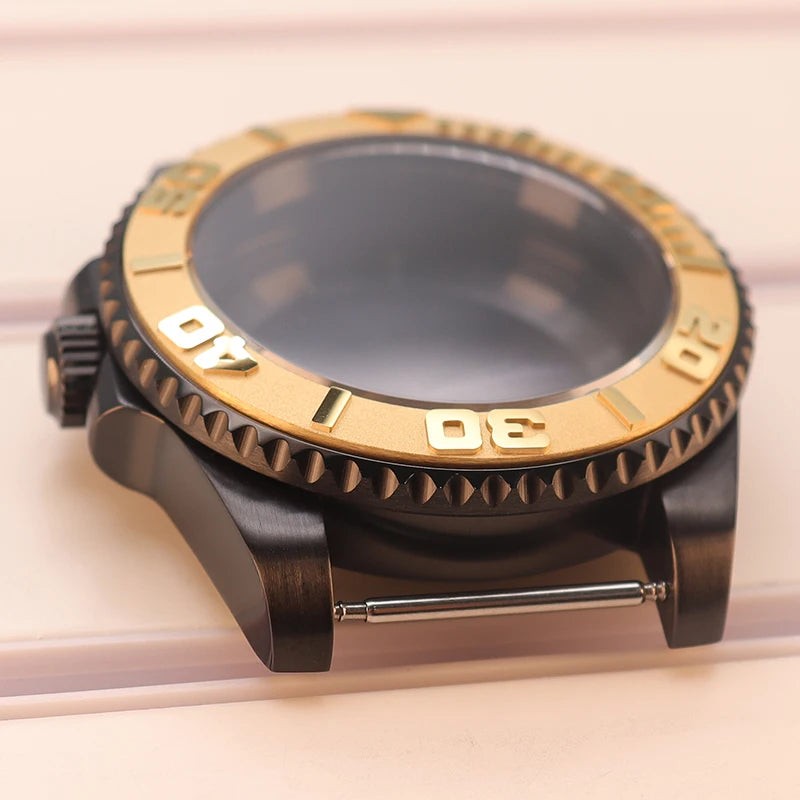 40mm Watch Case Sapphire Yacht Bezel For nh35 nh34 NH36 NH38 Eta2824 Miyota 8215