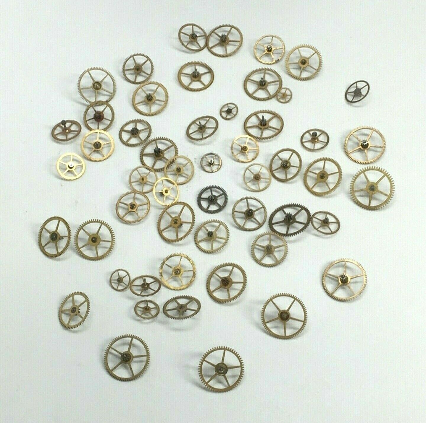 American Pocket Watch Parts 3rd Wheel Count 52 Assort Antique Waltham Container