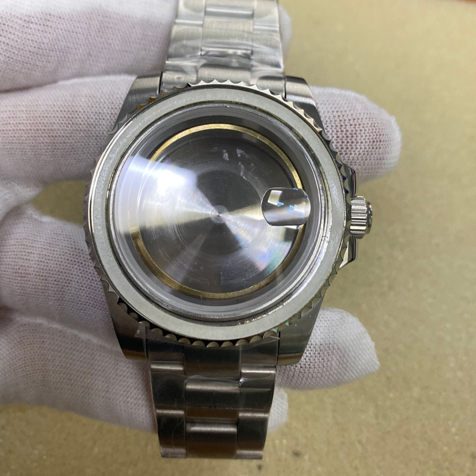 40MM Stainless Steel Bezel Watch Case w/ Band Strap for ETA 2836 Watch Movement