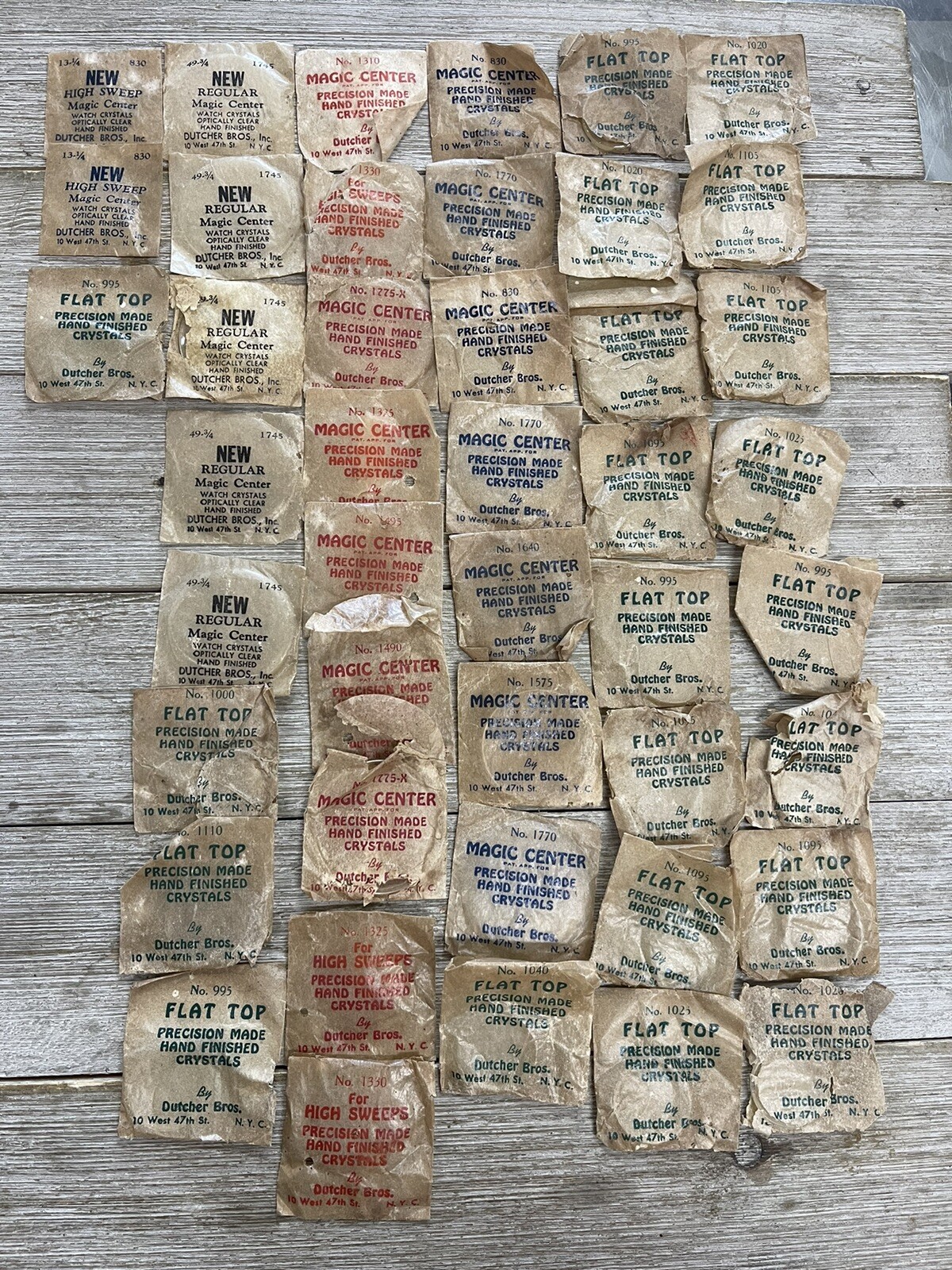LARGE LOT Dutcher Bros. Watch Crystals Various Sizes Watch Faces/Back 113 Pieces