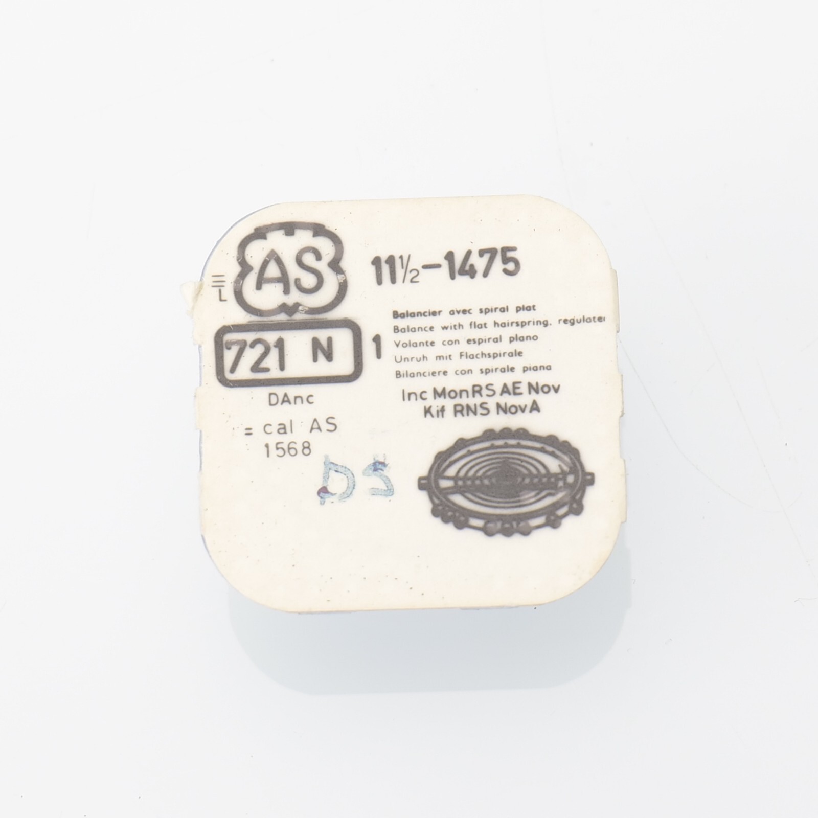 AS 1475, 1568 INCA Balance Complete Watch Part Bestfit 721/651 New Old Stock