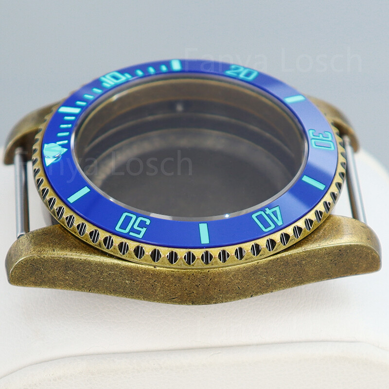 40mm Retro Bronze Watch Case 3C Luminous Ceramic Bezel For Seiko Nh35/36Movement