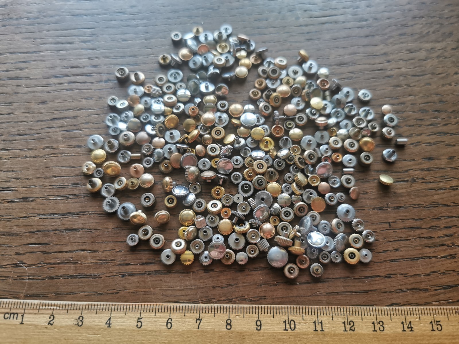 Watch Crowns, Chrome / Gilt, Used, Large Lot, Watchmaker Parts #R815