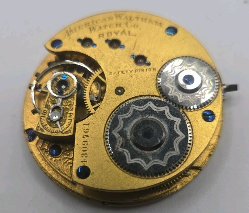 Waltham Royal Pocket Watch Movement Model 1872 16s 15j USA As Is