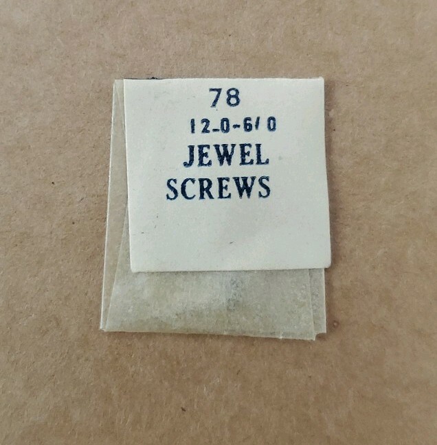 Sealed Pack Of 6 Waltham 12s-0s-6/0 P/N 78 Jewel Screws