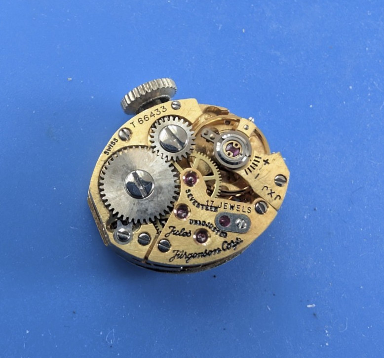 VINTAGE LADIES JULES JURGENSEN AS1677 WRISTWATCH MOVEMENT RUNNING