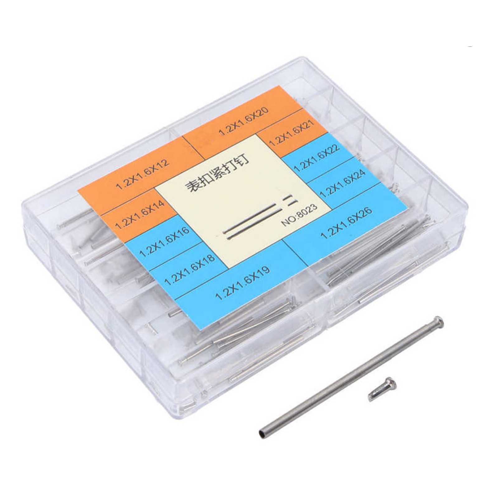 100Pcs/Box Steel Watch Band Pressure Bars Pins Neddles Rivet Ends Repairing Tool