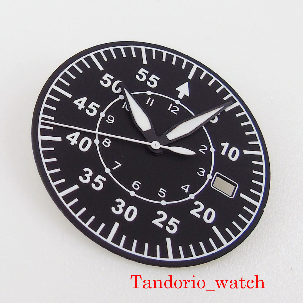33.6mm Luminous Watch Dial Hands Watch Parts With Date Window For NH35 Movement