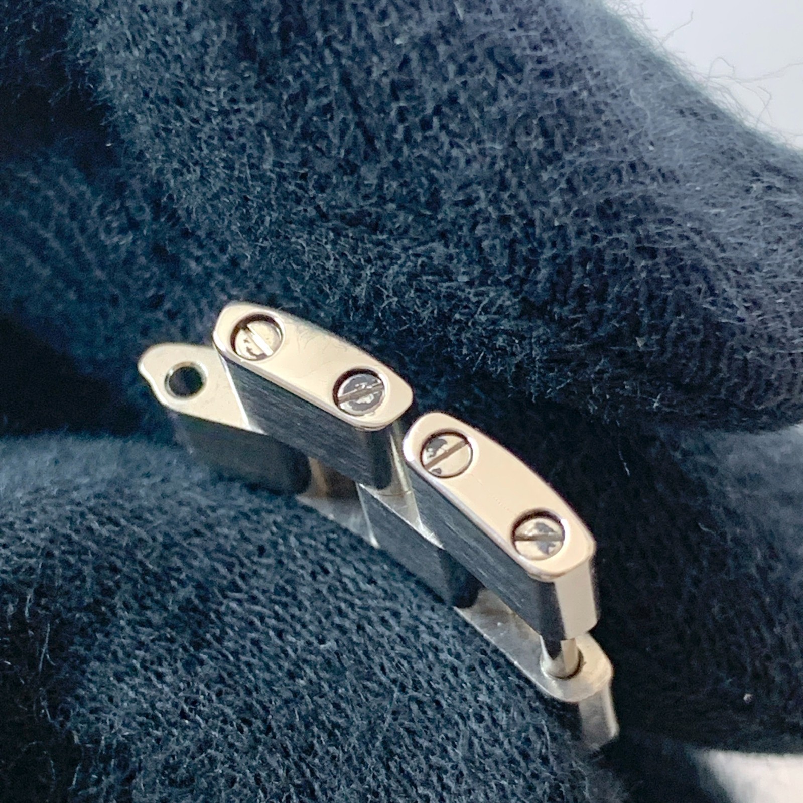 Genuine Cartier Watch Band Bracelet Roadster 4P Link 14 mm Stainless Steel
