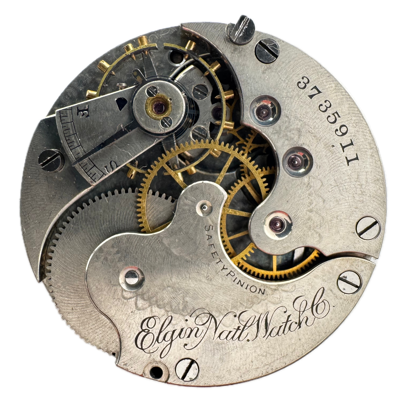 Antique 0s 1891 Elgin Roman Dial Mechanical Hunter Pocket Watch Movement 110 USA