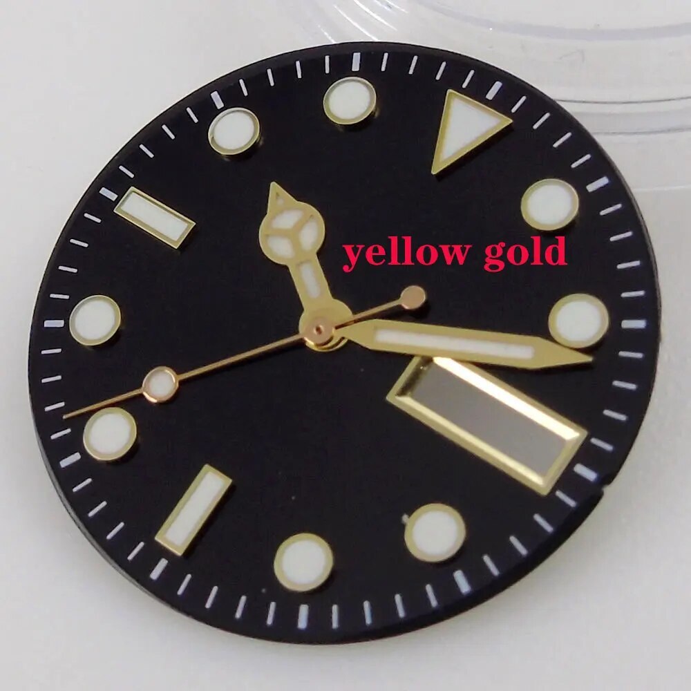 Watch Dial 29mm Spare Parts With Hands Fit NH36/NH36A Date/Day Calendar Window