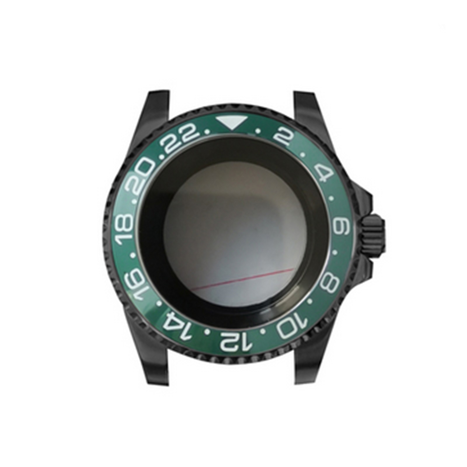 Watch Case 40MM PVD Black SUB Sapphire Flat Mirror Watch Case for NH35/NH36