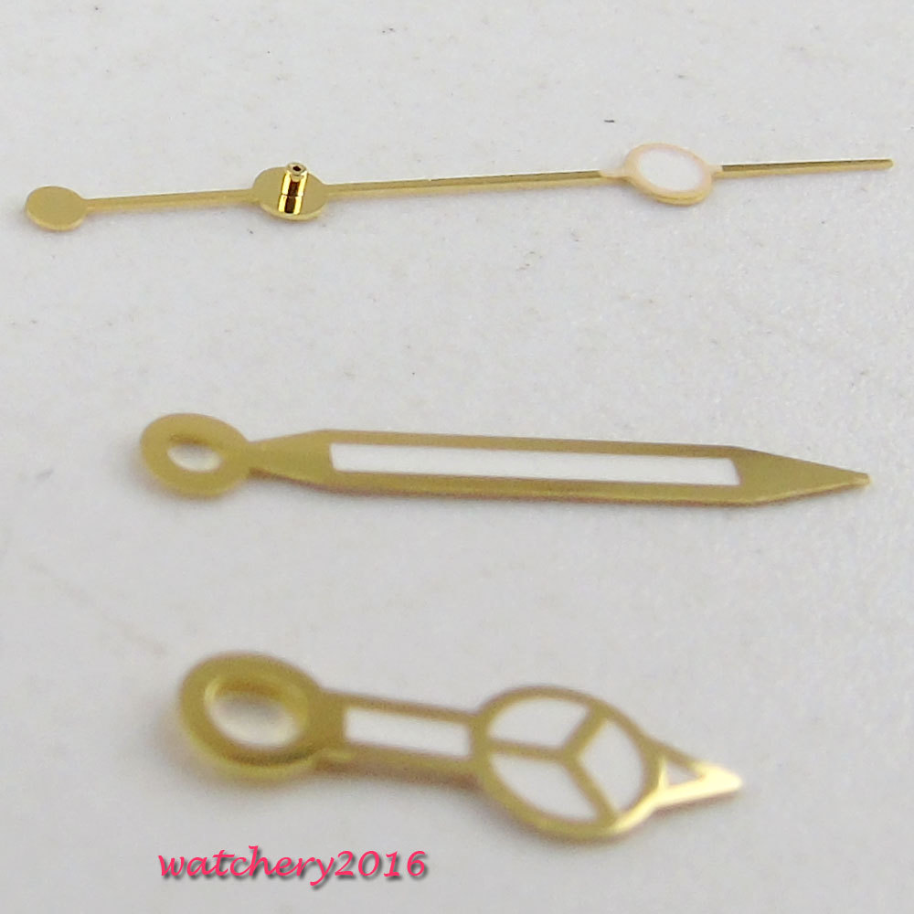 Yellow Golden edge white Watch hands fit NH35 NH35A NH36 movement Watch Hands