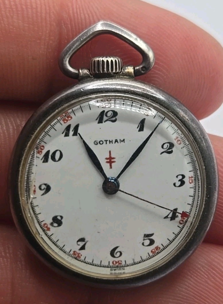 Vintage Ladies Gotham Pocket Watch Movement Hoga Movement For Repairs