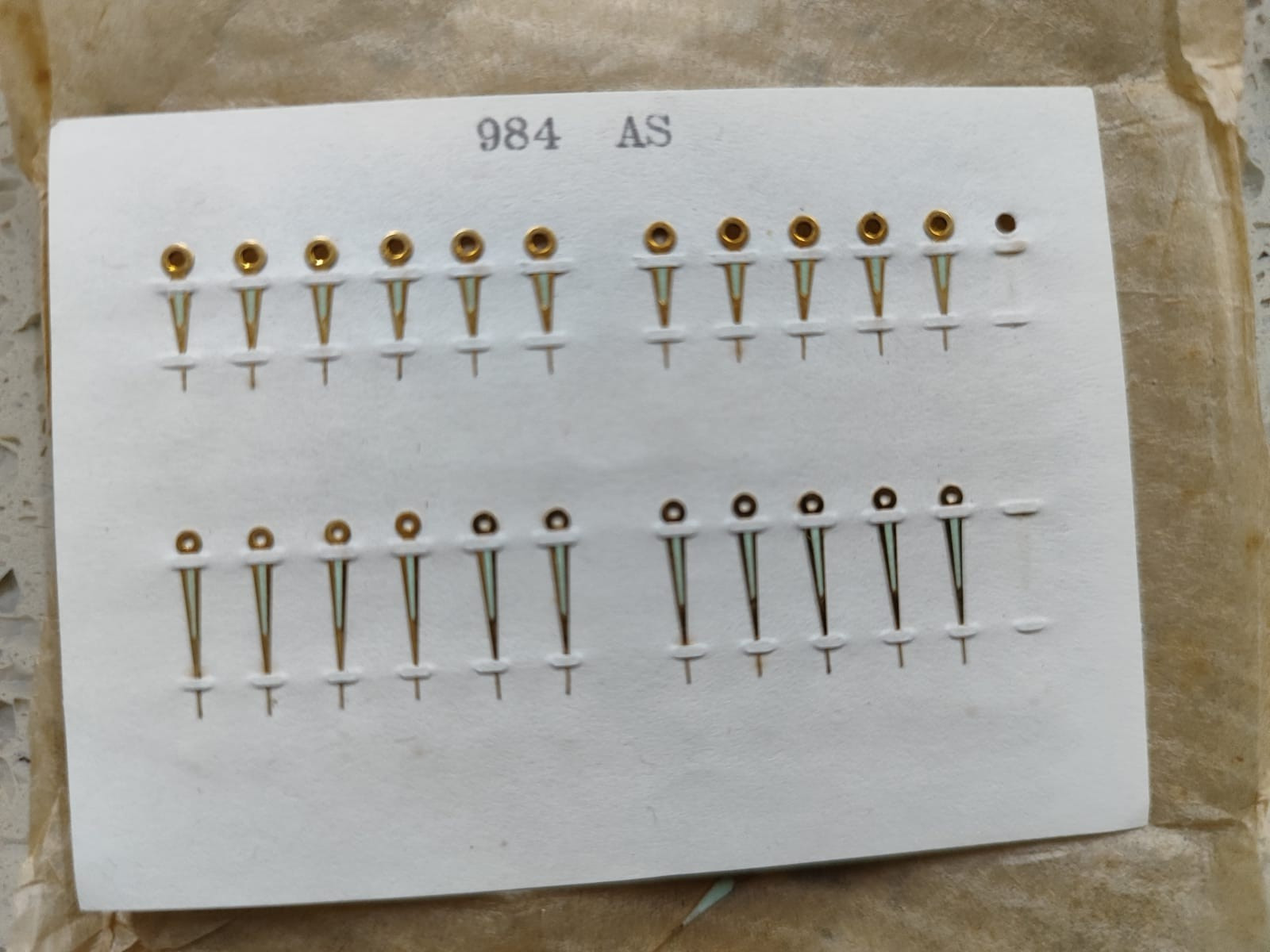 Vintage AS 984 Wind Movement Part Lot Set hands Gold Swiss Original NOS