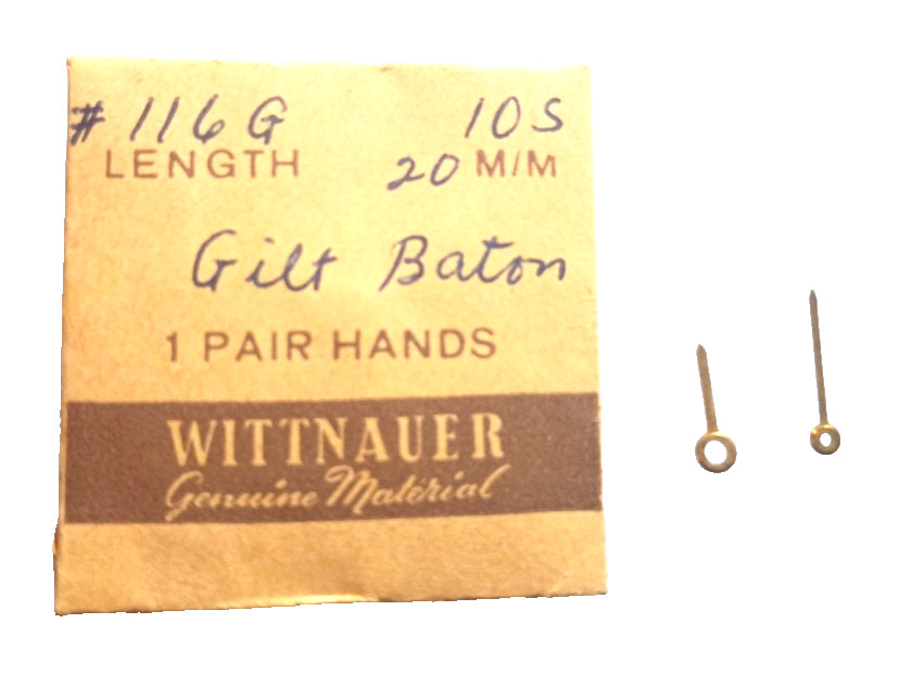 WITTNAUER 10s Watch Hands Gold Baton watch part #116G