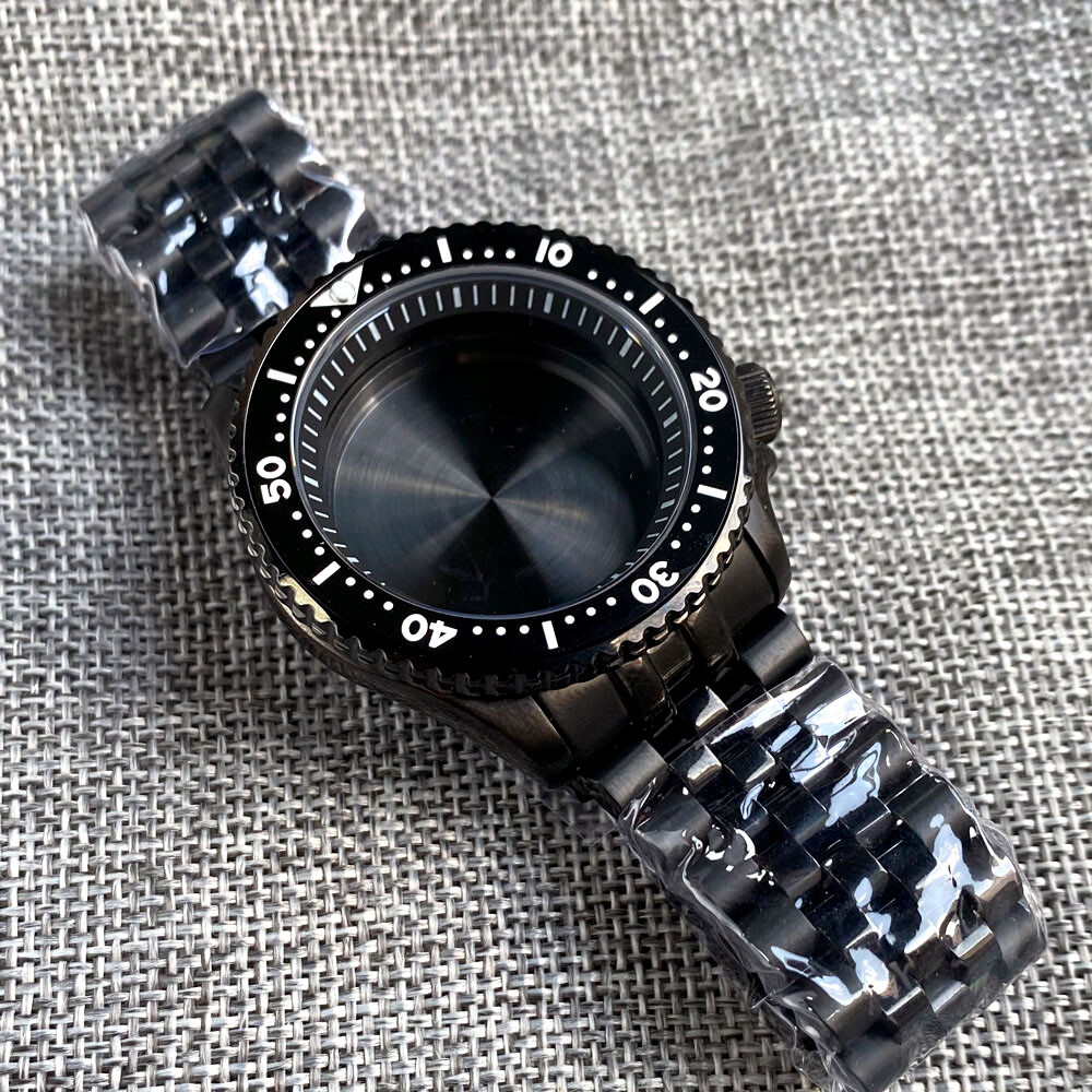 20ATM 42mm Sapphire Glass Black PVD Watch Case Fit SKX 007 NH34 NH35 NH36 2824