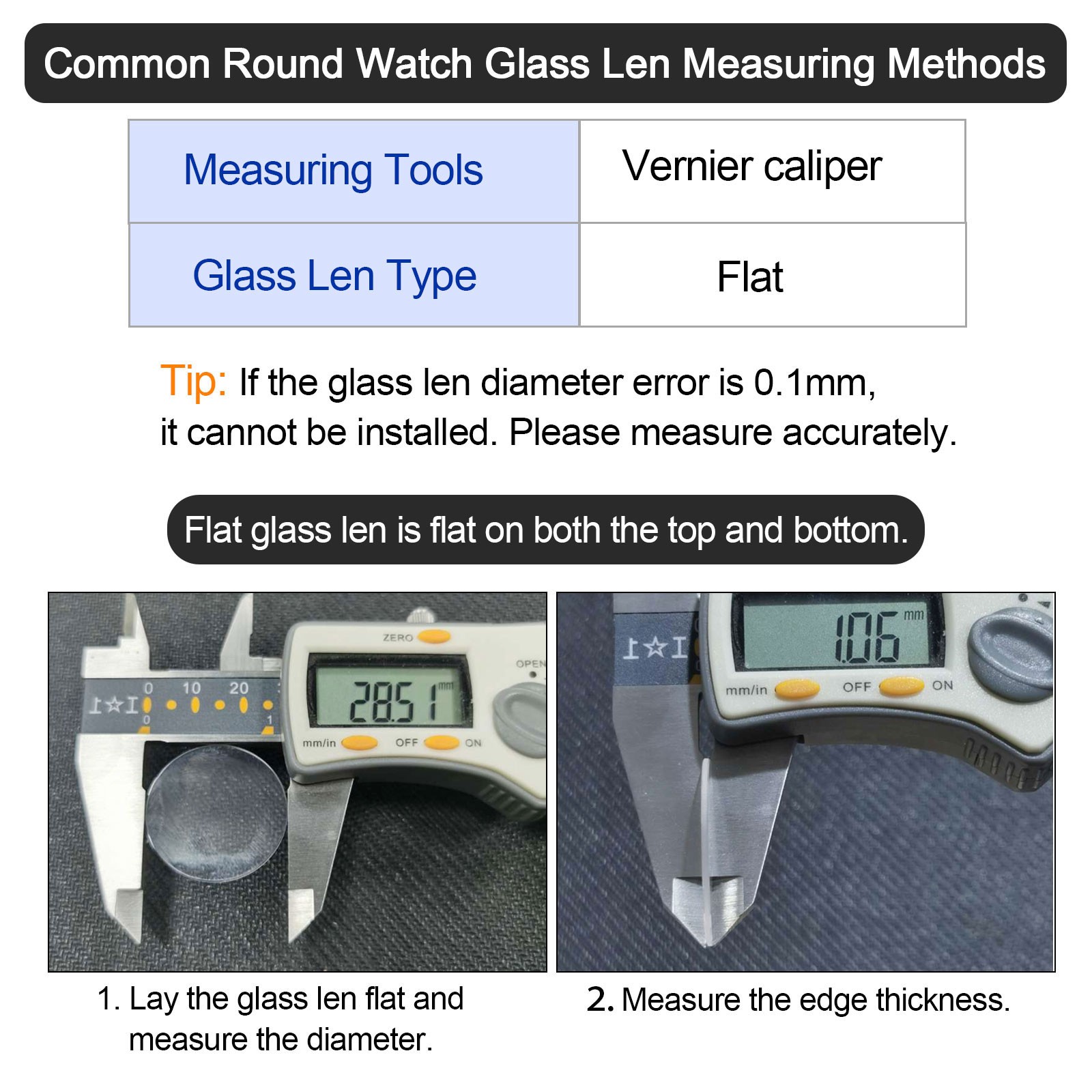 2pcs 39mmx3mm High Transmittance Watch Crystal Lens Glass Round Flat Mineral