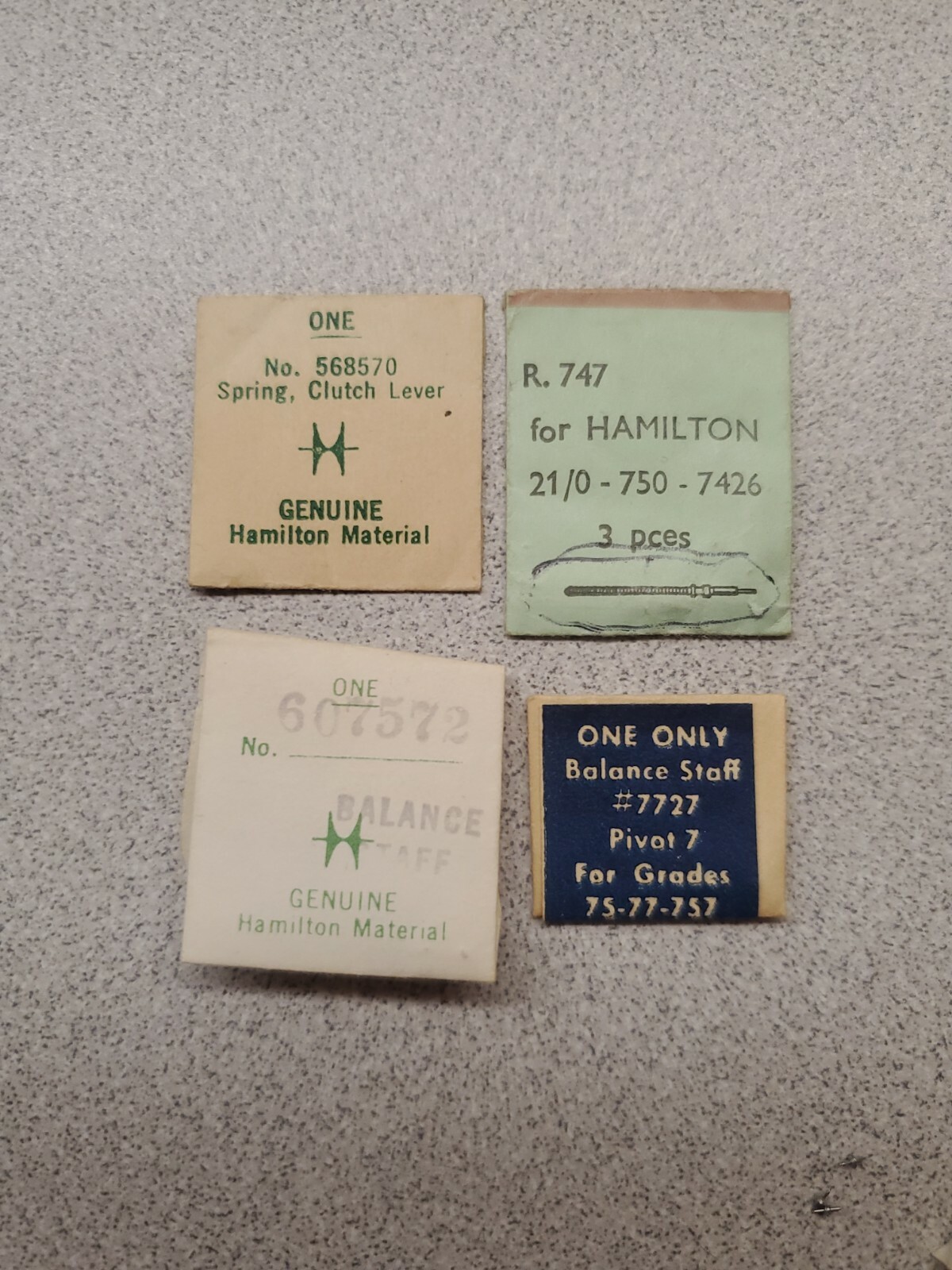 Lot Of Factory NOS Hamilton 21/0 Parts For Grades 75, 77, 750, 751, 756, 757,…