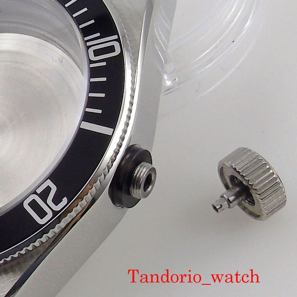 41mm Watch Case Black Pvd Bronze Coated Sapphire Glass For MIYOTA ETA 2836 50m