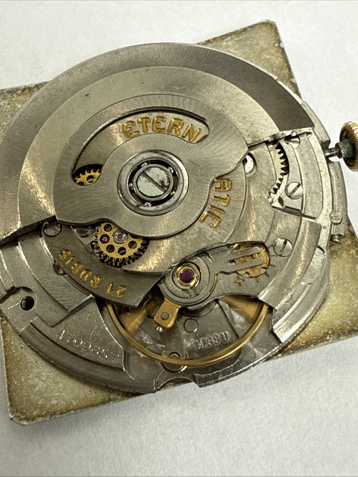 Vintage Eterna Matic 1438u Complete Movement Dial Hands Crown Working Perfect