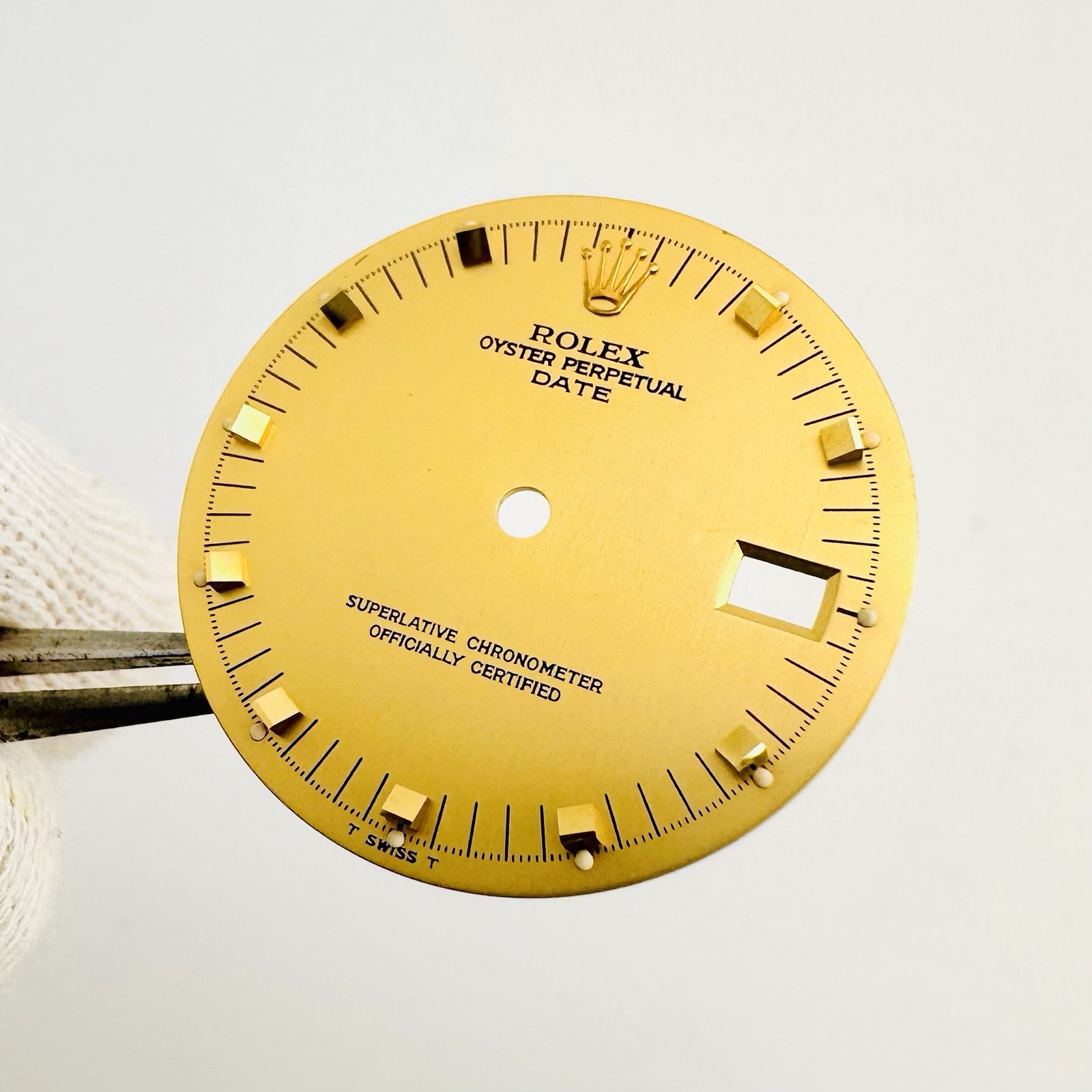 Auth. Rolex Champagne Doorstop Markers Tritium Dial 34mm Date 15053 15233 15058