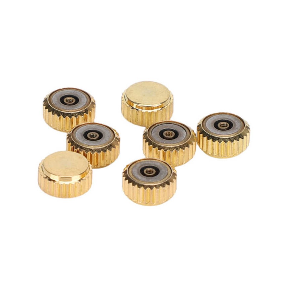 100Pcs Brass Watch Crown Watchmaker Repair Spare Parts Silver&Gold Heads Box D
