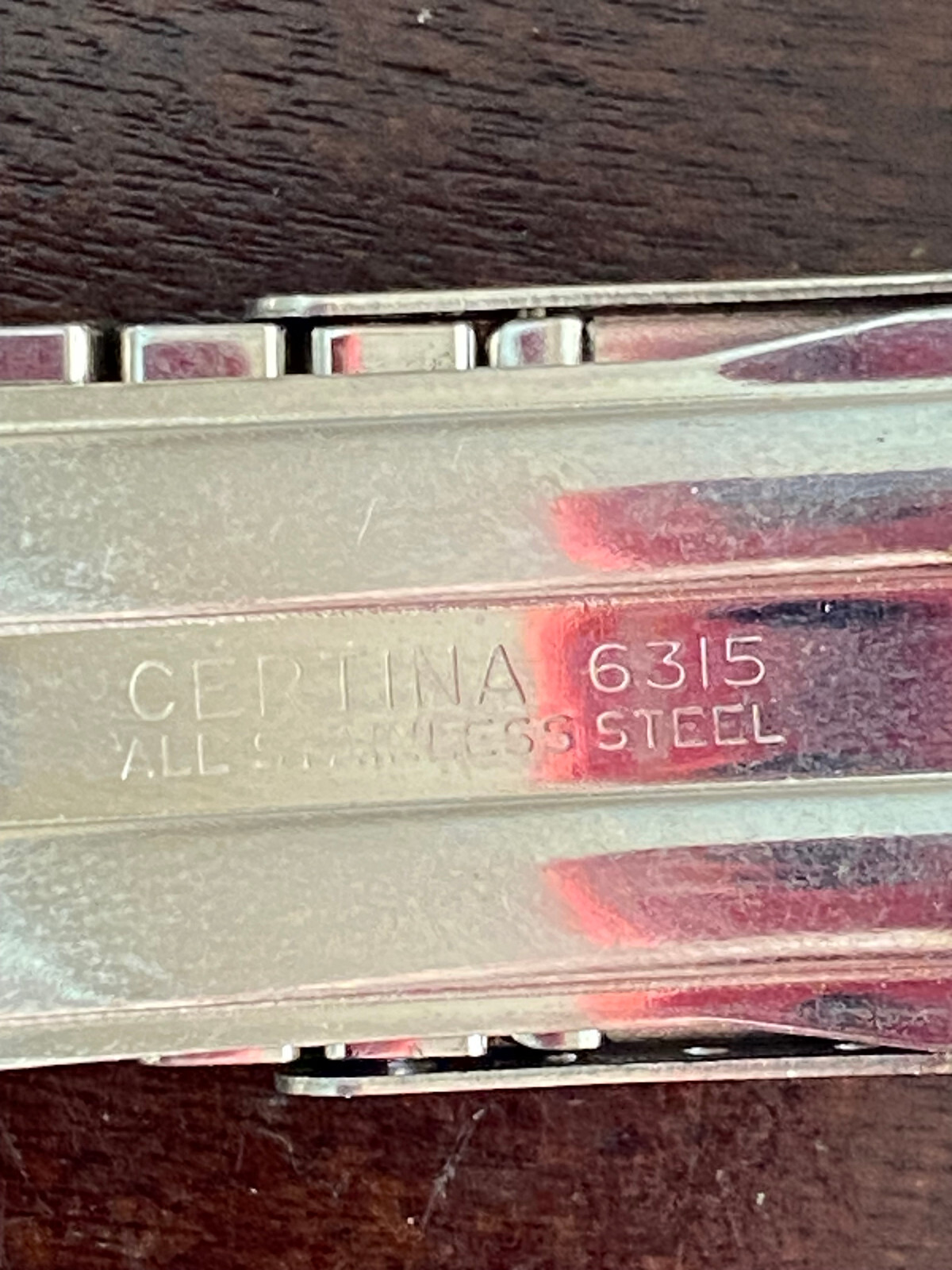 VINTAGE N.O.S. CERTINA WRIST WATCH BAND, 6315, S/S. MISSING END LINKS, 18MM