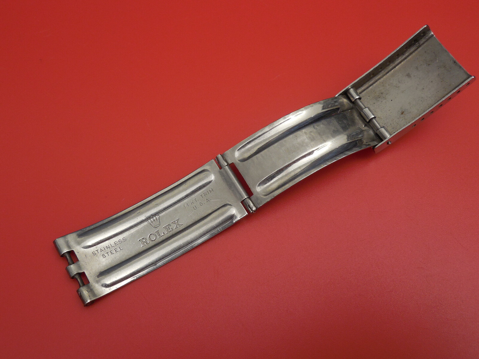 ANTIQUE ROLEX 14K / STEEL DEPLOYMENT CLASP BUCKLE FOR JUBILEE BAND BRACELET 60’S