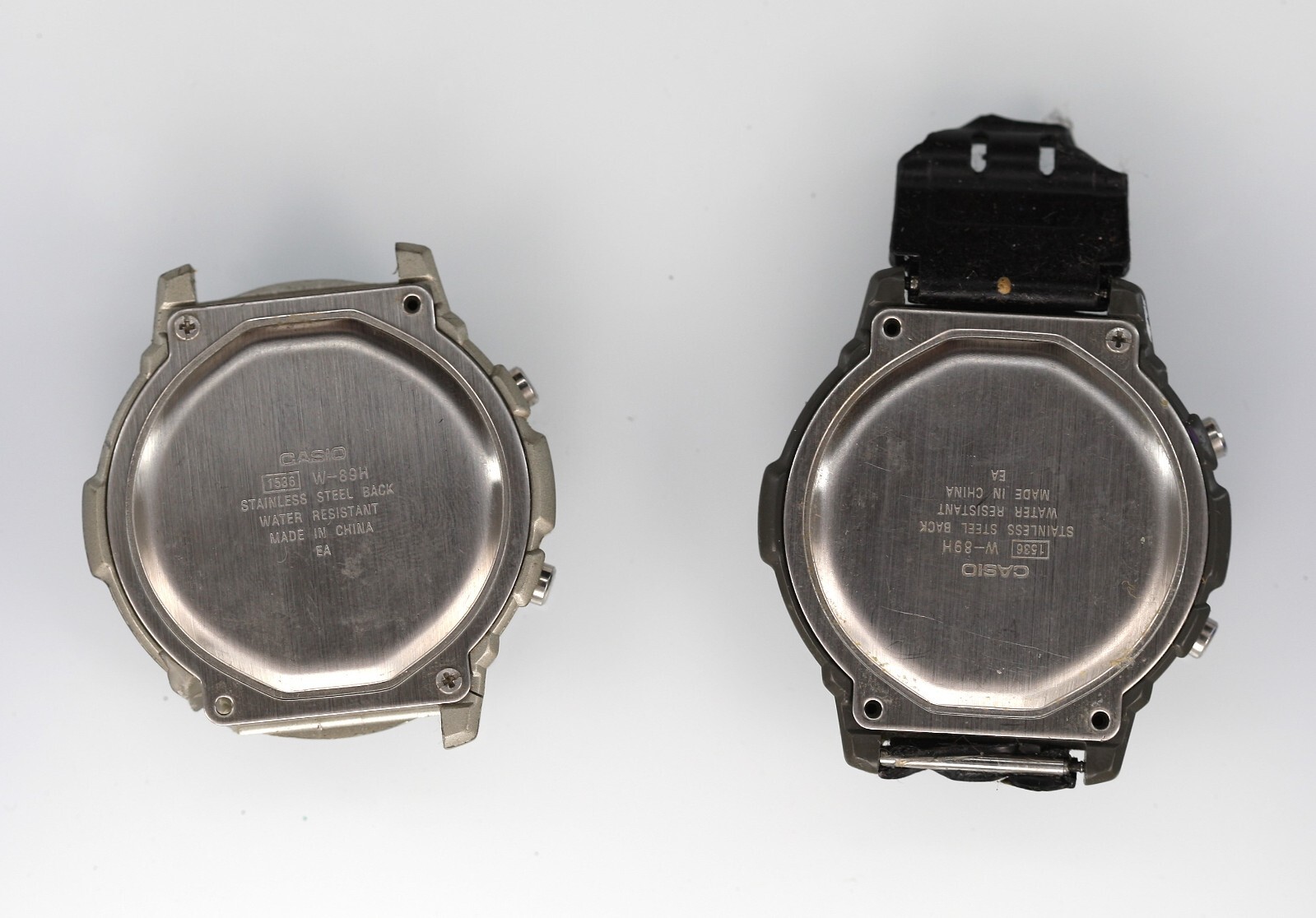 Casio Watch Men W-89H Plastic Stainless Steel Battery 50m NON-WORKING