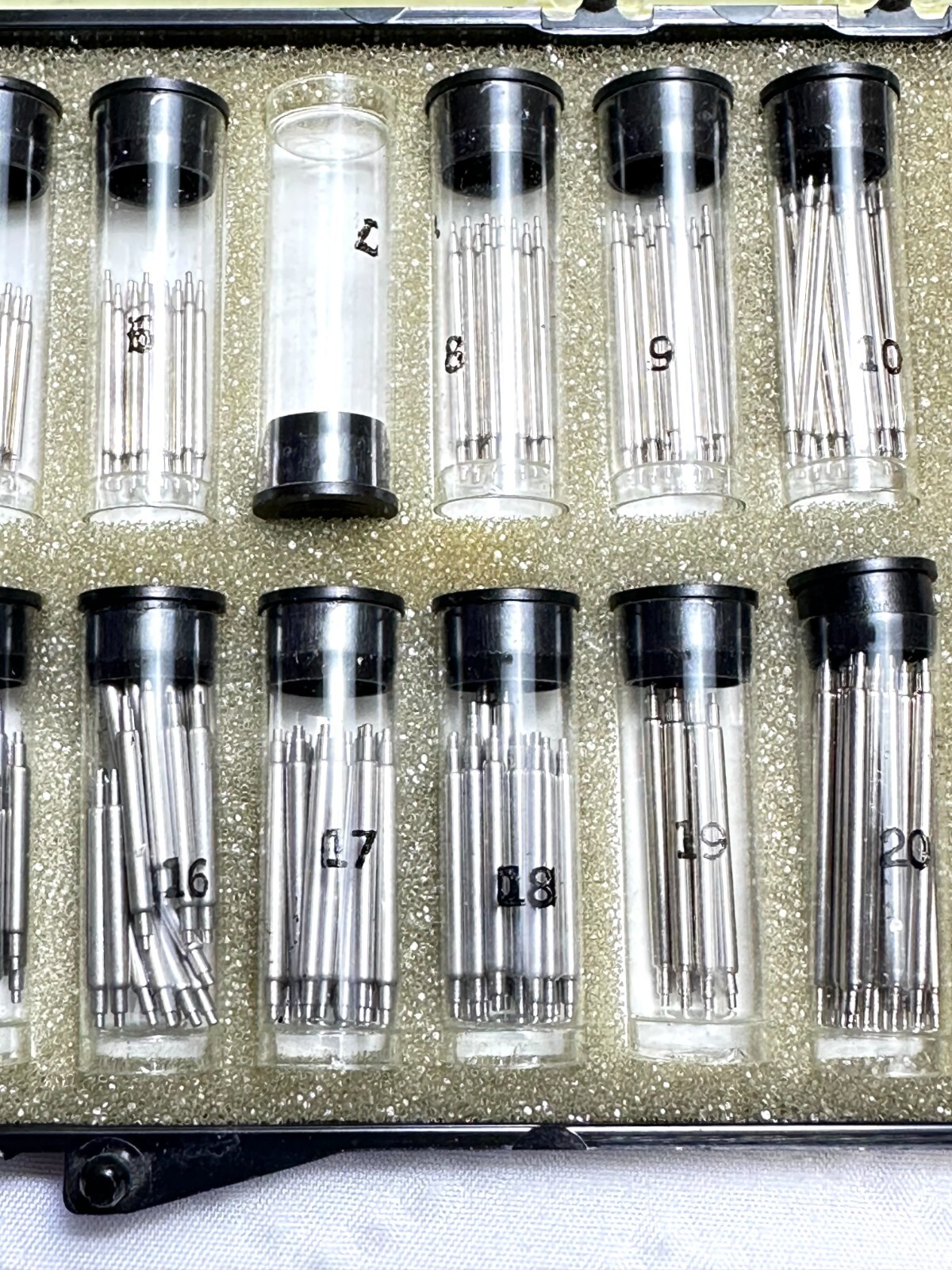 CasKer Co Ck-99 Nickel plated Double Shoulder Spring Bar Assortment VIAL 7 EMPTY