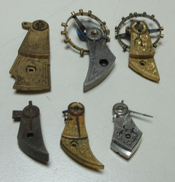 VTG LOT OF POCKET WATCH BALANCE COCKS WATCHMAKER REPLACEMENT PARTS STEAMPUNK #16