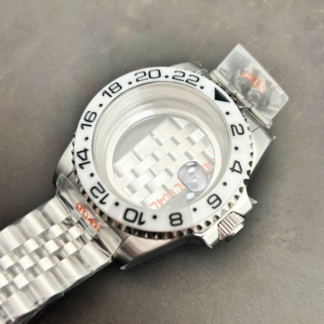 40mm Sapphire glass White ceramic bezel Watch Case fit japan NH35 NH36 MOVEMENT