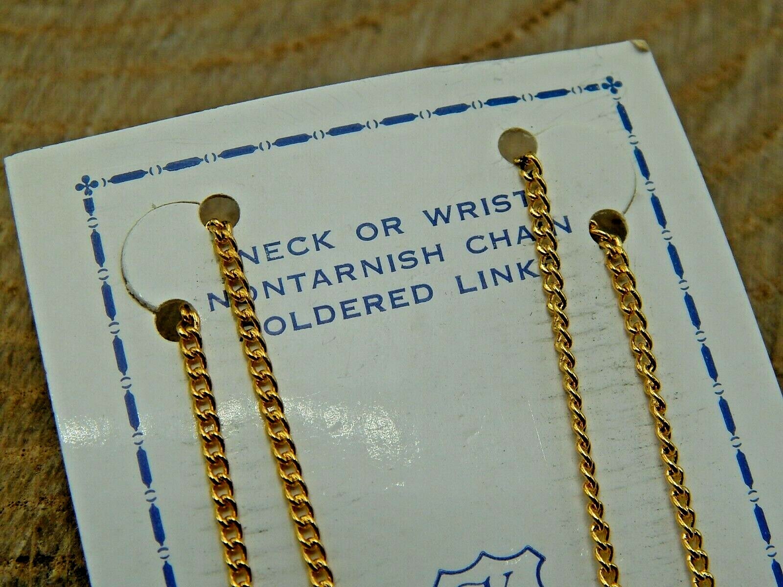 Vintage 1950s Kinney Co KCo Gold Plated 24 inch chain necklace New On Card NOS