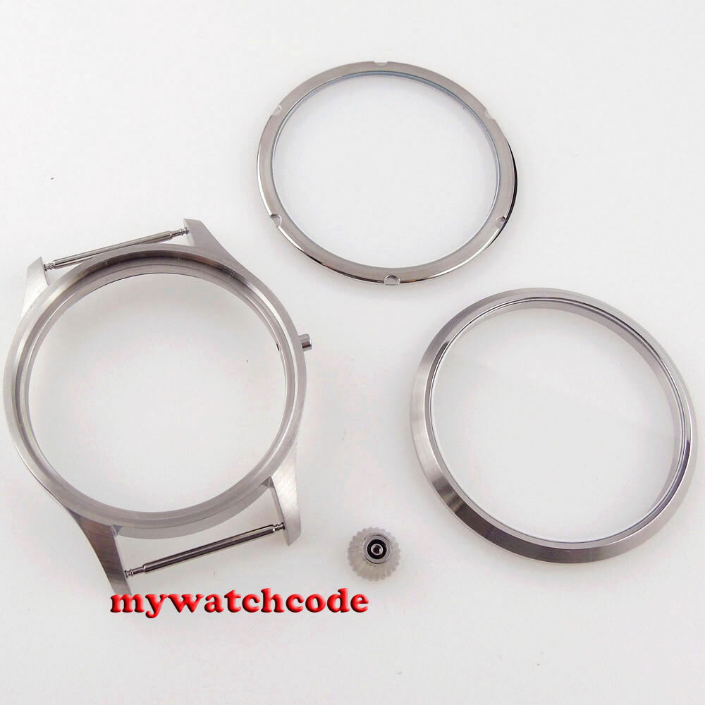 brushed 42mm sapphire glass 316L steel PVD Watch Case fit ETA 6497 6498 ST3600