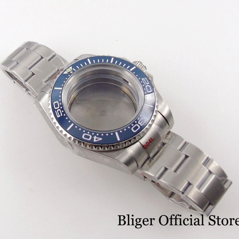 BLIGER fit NH35A NH36A SEA 43mm Watch Case Navy Blue Insert ETA2824 PT5000