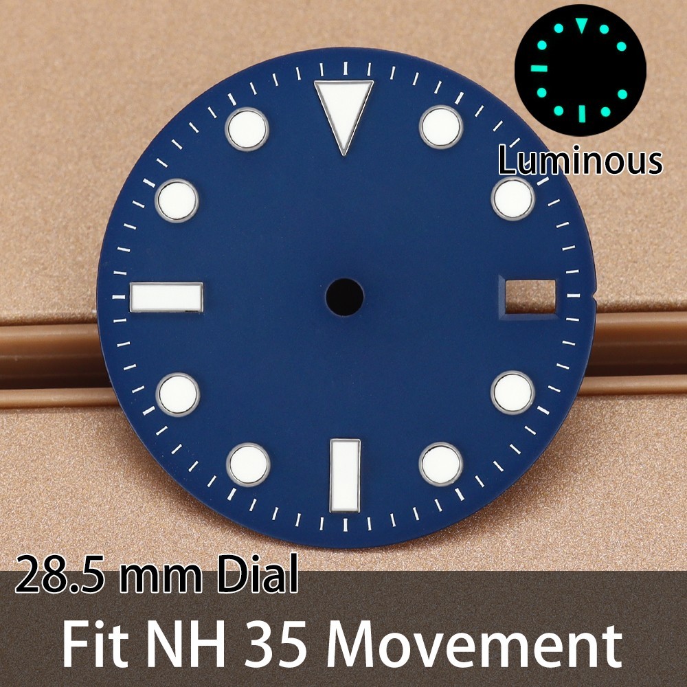28.5mm Pilot Dial 3C luminescence Metal Dail For Seiko NH35 ETA 2824 Miyota 8215