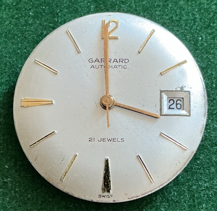 Vintage Men’s Garrard Watch Automatic Face And Movement 21 Jewel Cal 2472 S/r